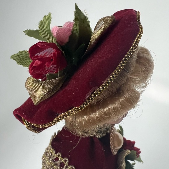 Vintage Kurt S Adler KSA Victorian Porcelain Doll Christmas Ornament Burgundy - Picture 8 of 16